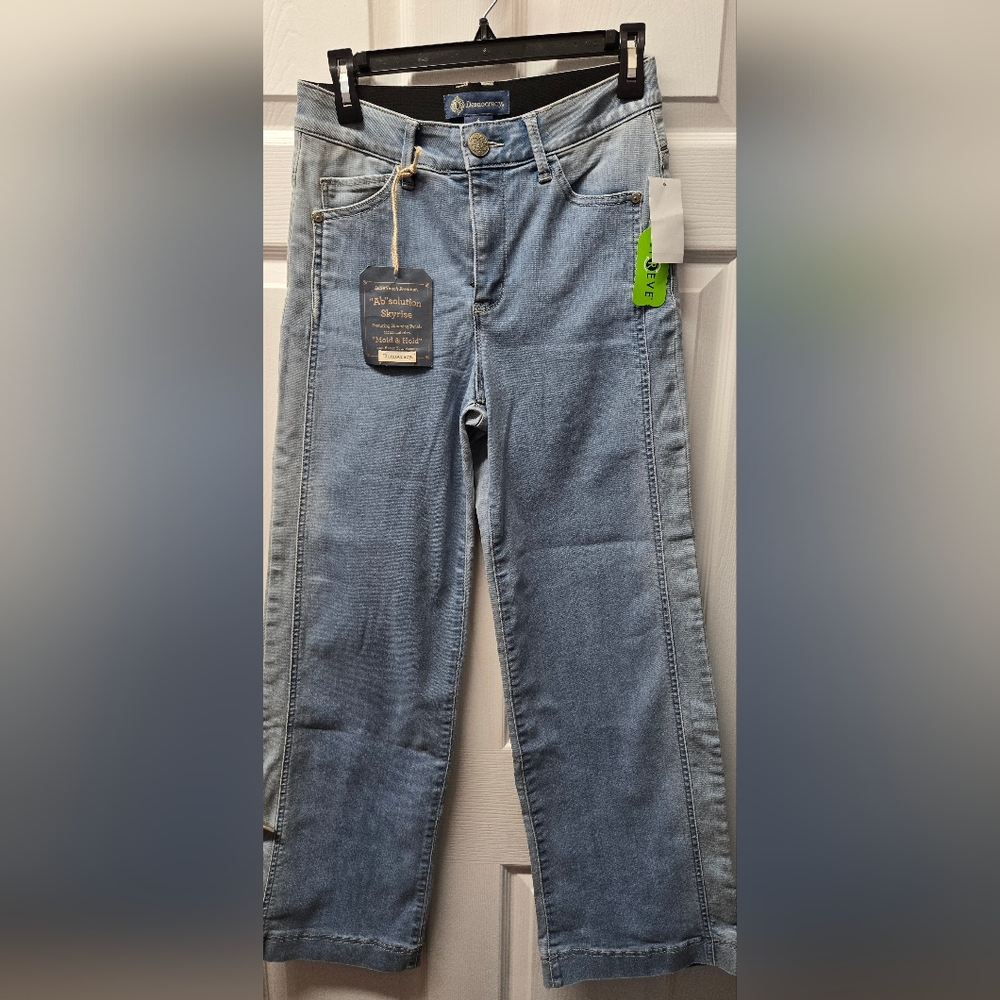 DEMOCRACY Ab Technology Skyrise Double Side Seam Wide Leg Jeans, Size 4 NWT